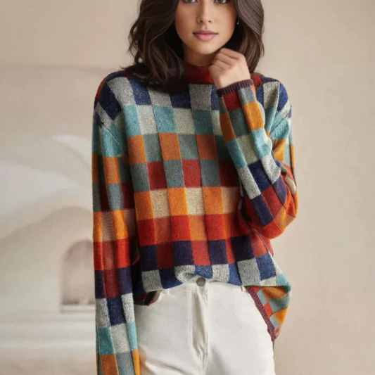 MATILDE™ | MAGLIONE A COLLO ALTO MULTICOLOR